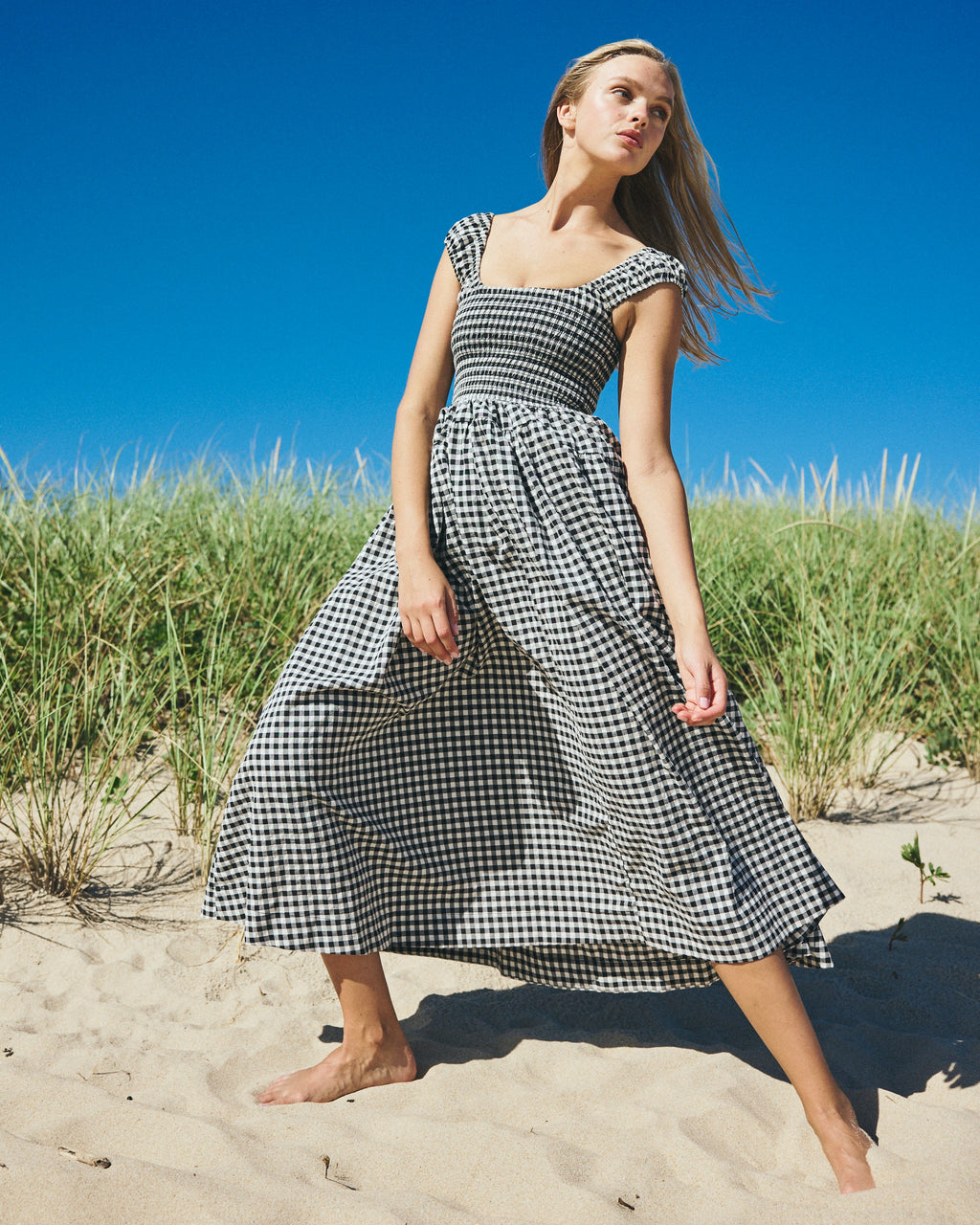 Poppy Dress in Black Gingham Black Gingham / XS