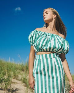 Kaia Set in Green Stripe