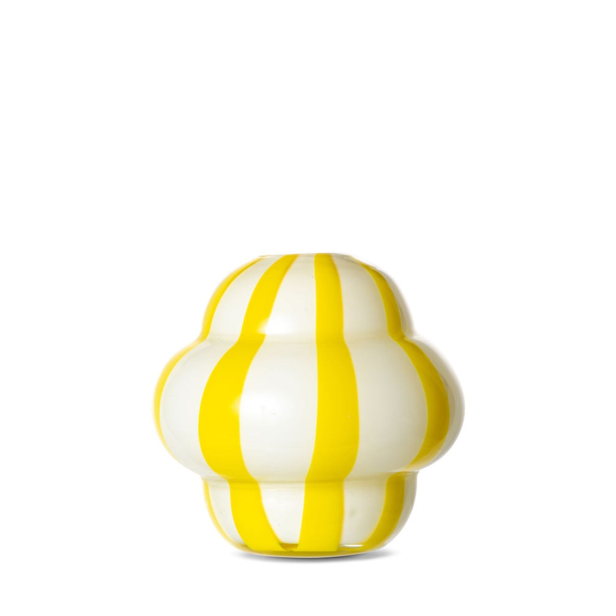 Curlie Striped Vase in Yellow