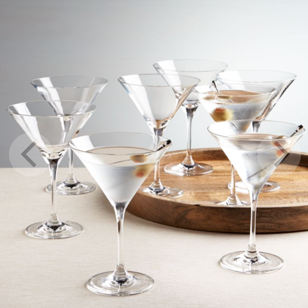 Aspen 8-Oz. Martini Glasses, Set of 8