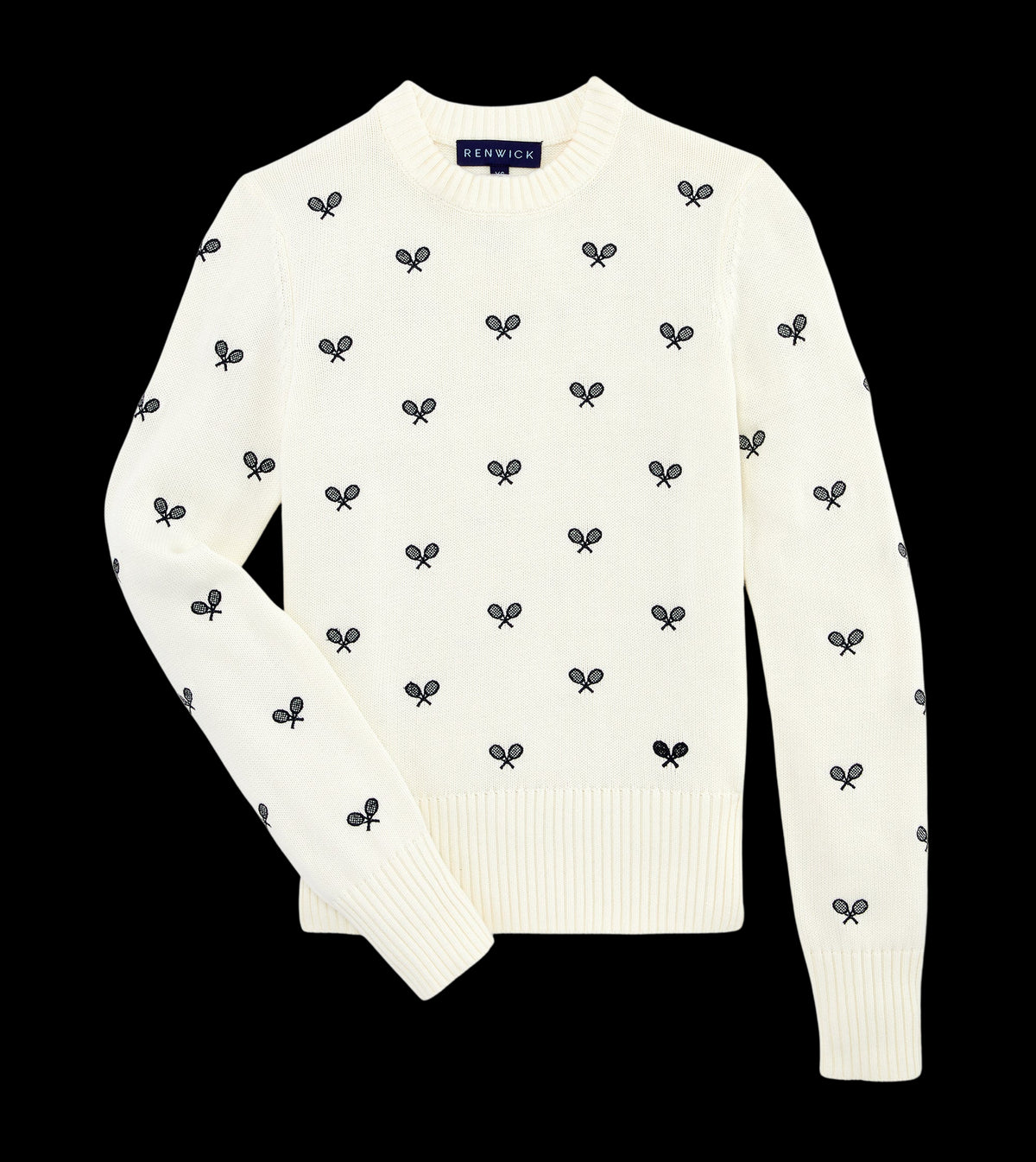 Allover Racquets Sweater in Ivory