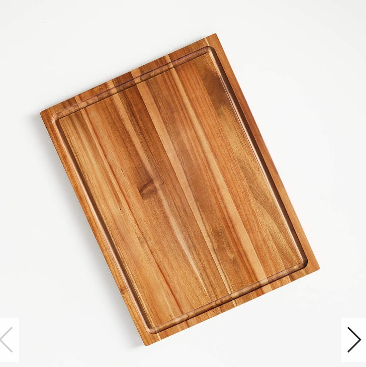 Crate & Barrel Acacia Wood Cutting Board 20"x15"x0.75"