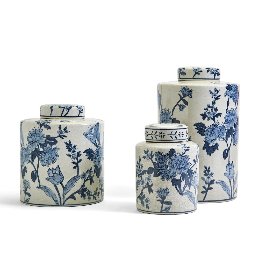 Japanese Blossom Tea Jars, Set of 3