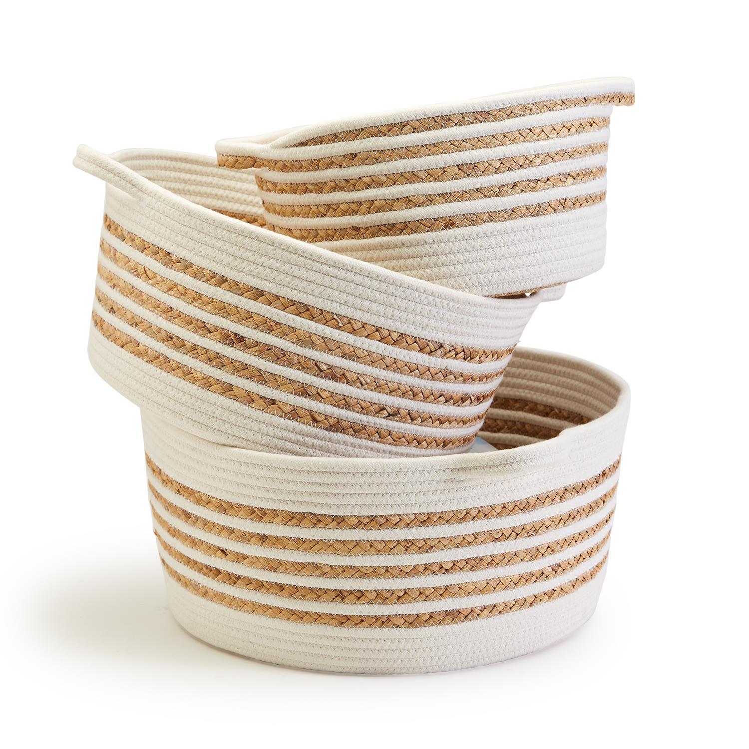 Spiral Cotton Rope Baskets, Set of 3