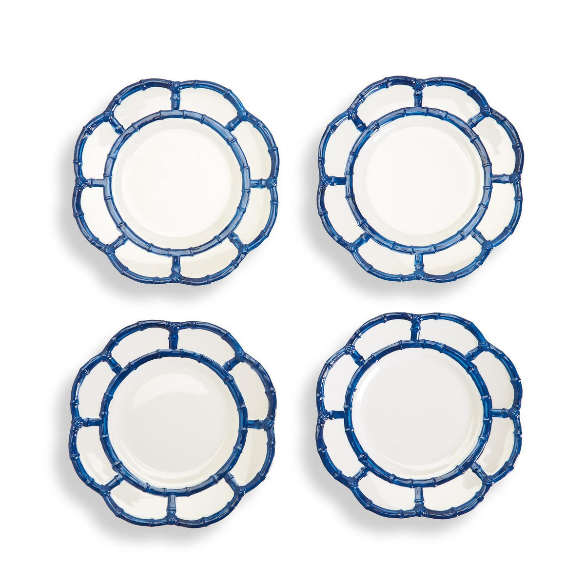 Blue Bamboo Touch Salad / Dessert Plate, Set of 4