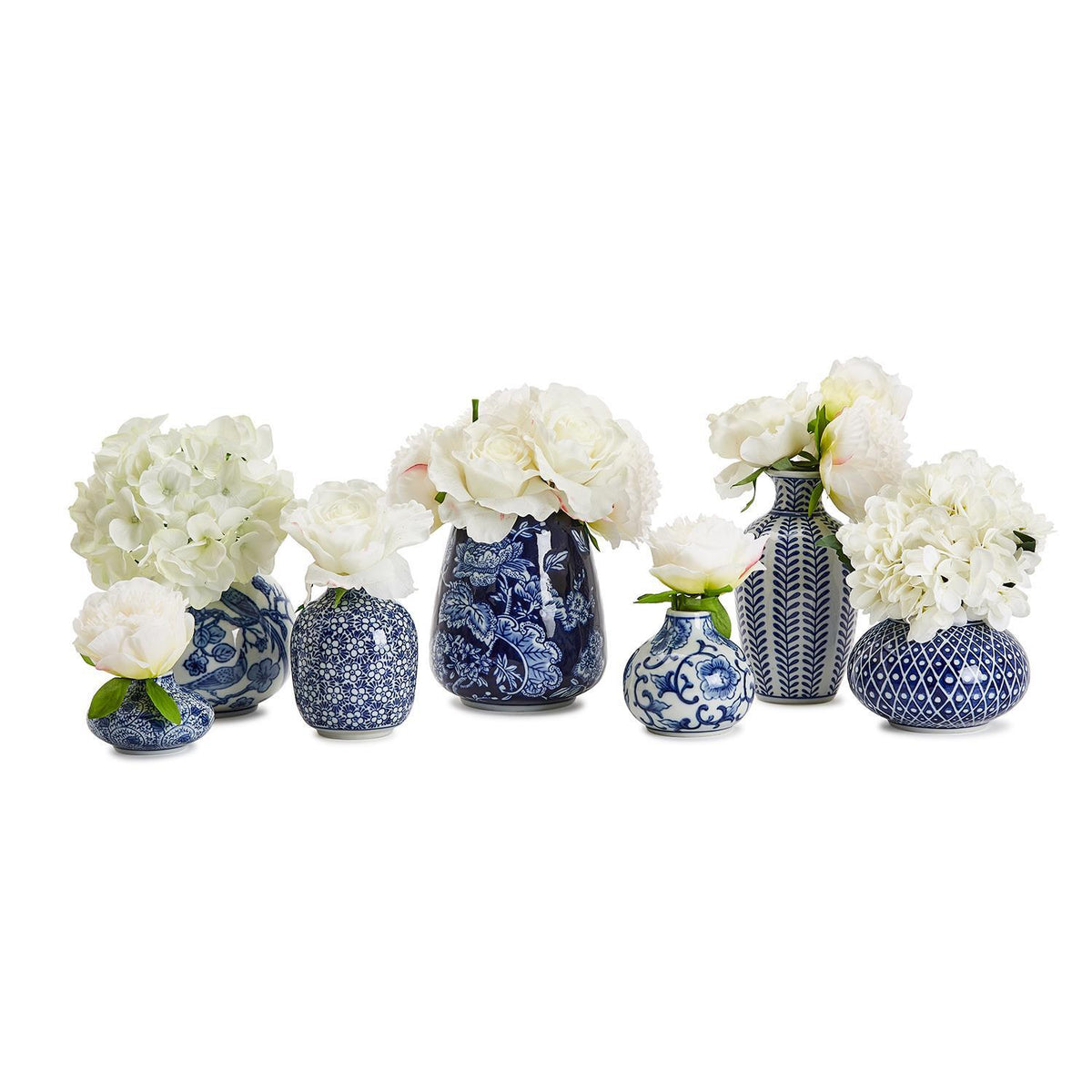 Blue & White Vase, Set of 7