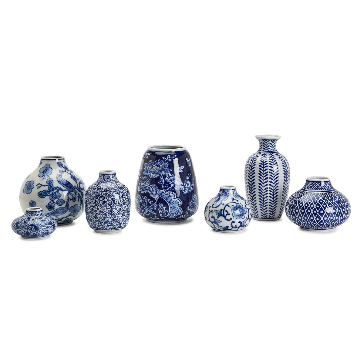 Blue & White Vase, Set of 7