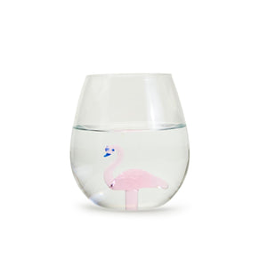 Flamingo Stemless Wine Glass