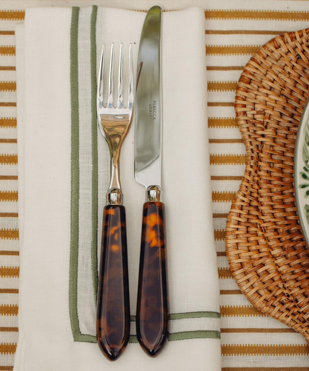 Rebecca Udall, Sophie Classic Two Cord Napkin with Classic Cutlery Tortoiseshell
