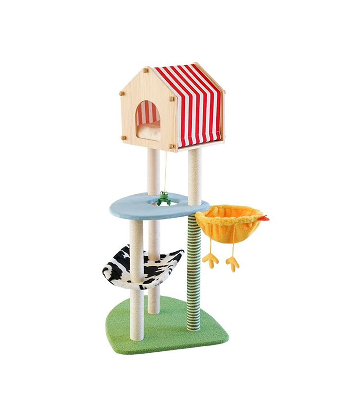 54.33" Red Manufactured Wood Cat Tree