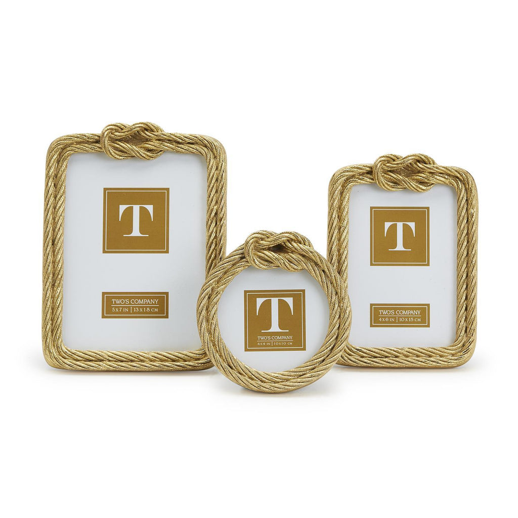 Golden Threads Top Knot Rope Photo Frame, Set of 3