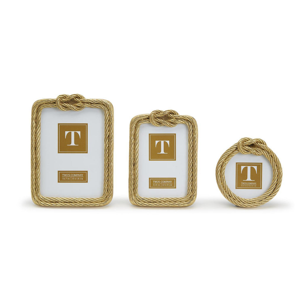Golden Threads Top Knot Rope Photo Frame, Set of 3