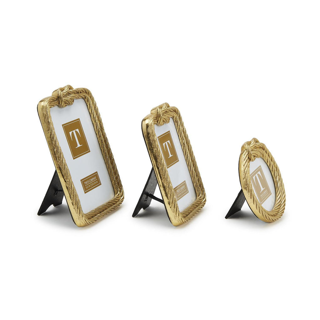 Golden Threads Top Knot Rope Photo Frame, Set of 3