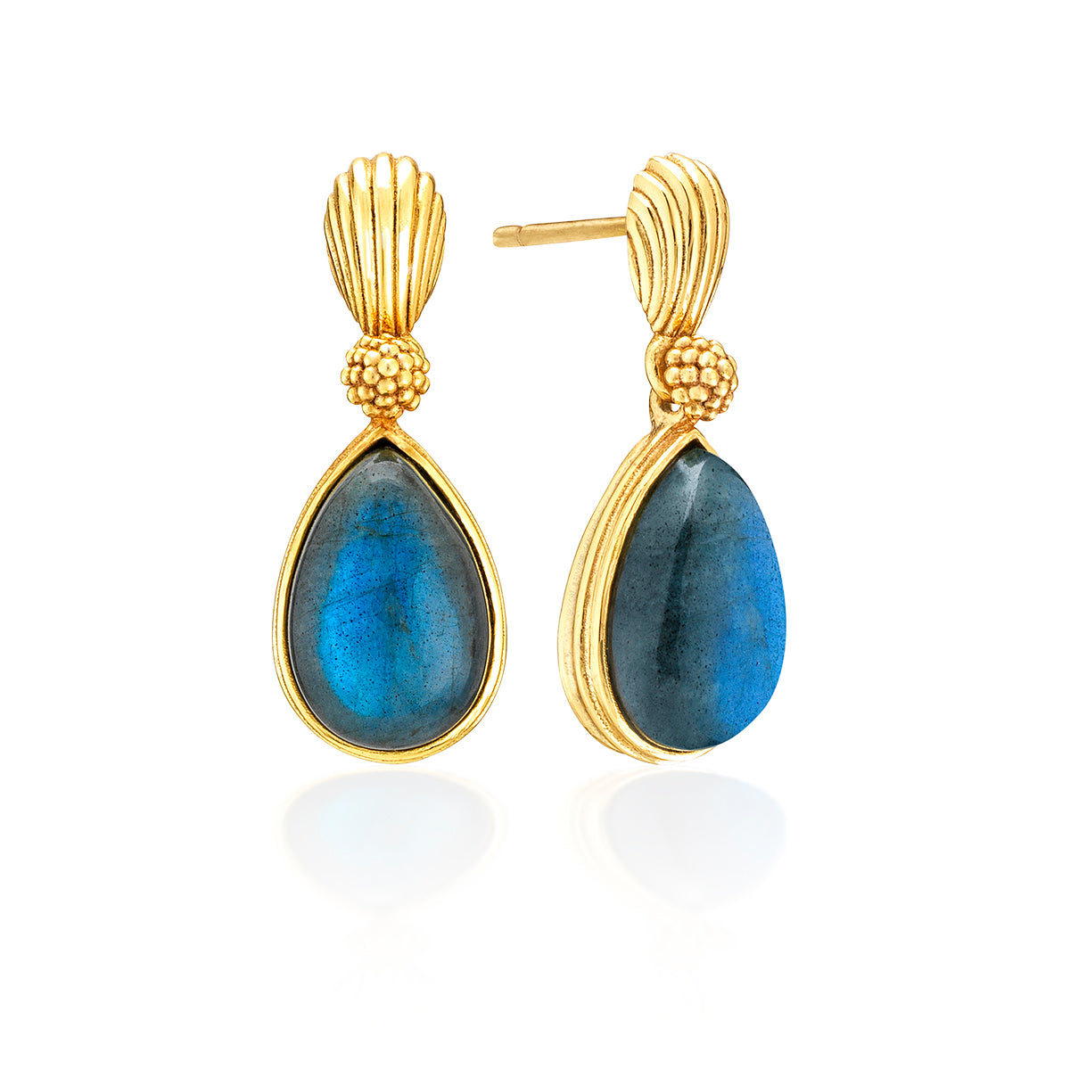 Monique Gem Post Earrings in Blue Labradorite