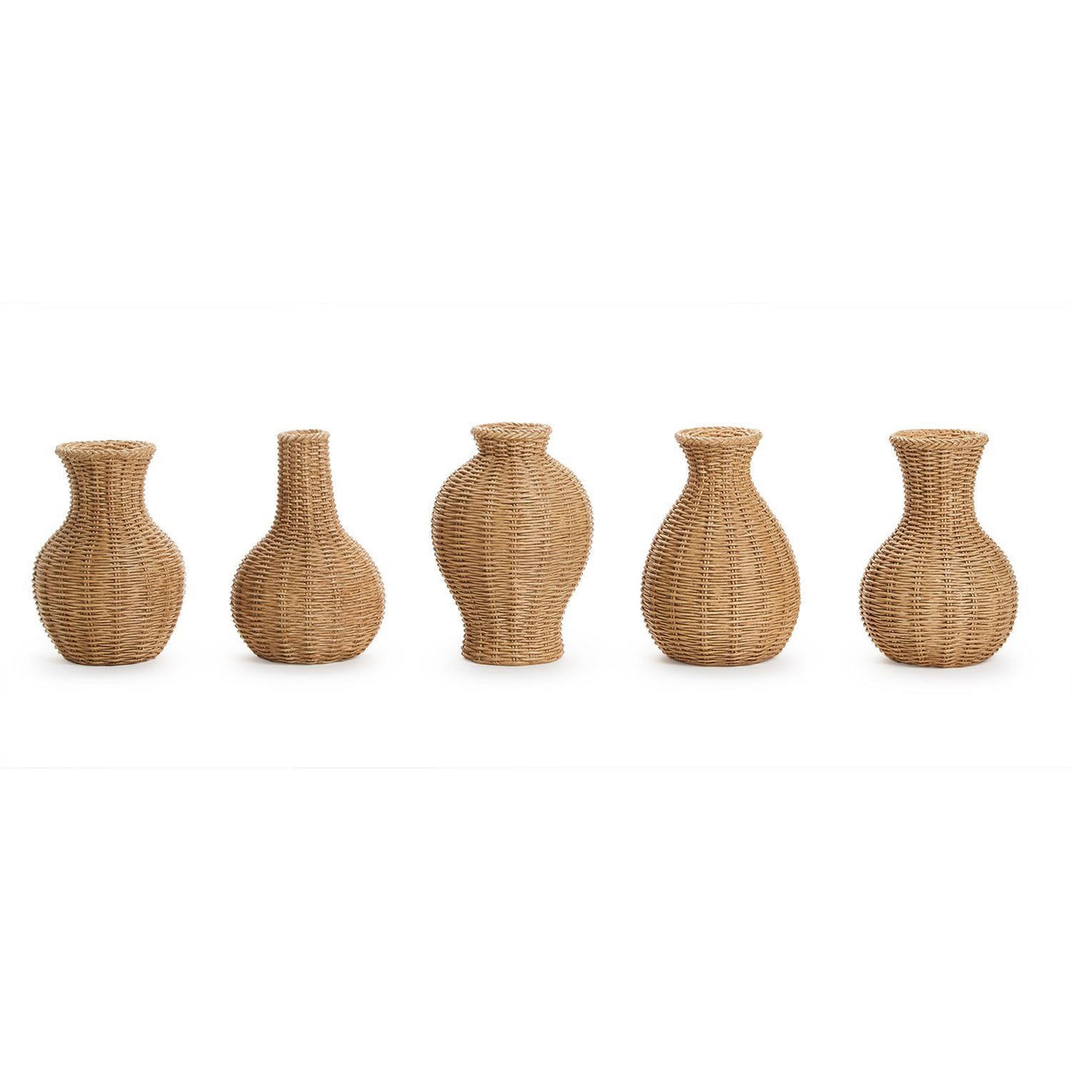 Natural Beauties Set of 5 Basket Weave Pattern Vase