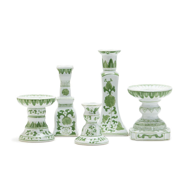 Countryside Green Set of 5 Candleholders