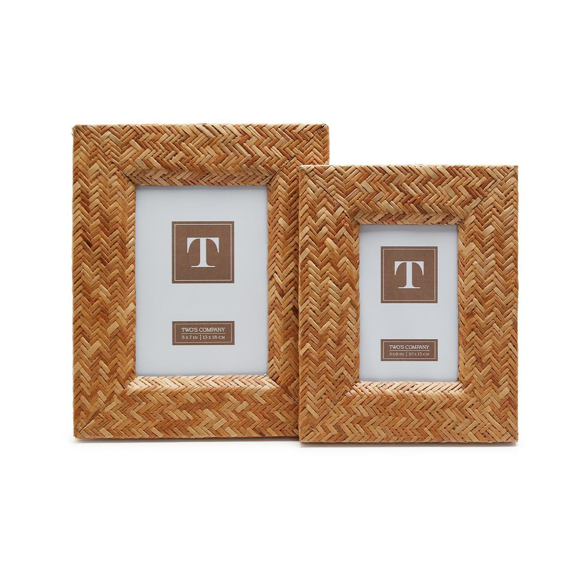 Woven Cane Photo Frame, Set of 2