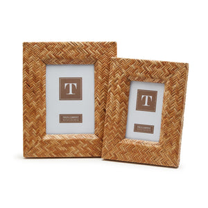 Woven Cane Photo Frame, Set of 2