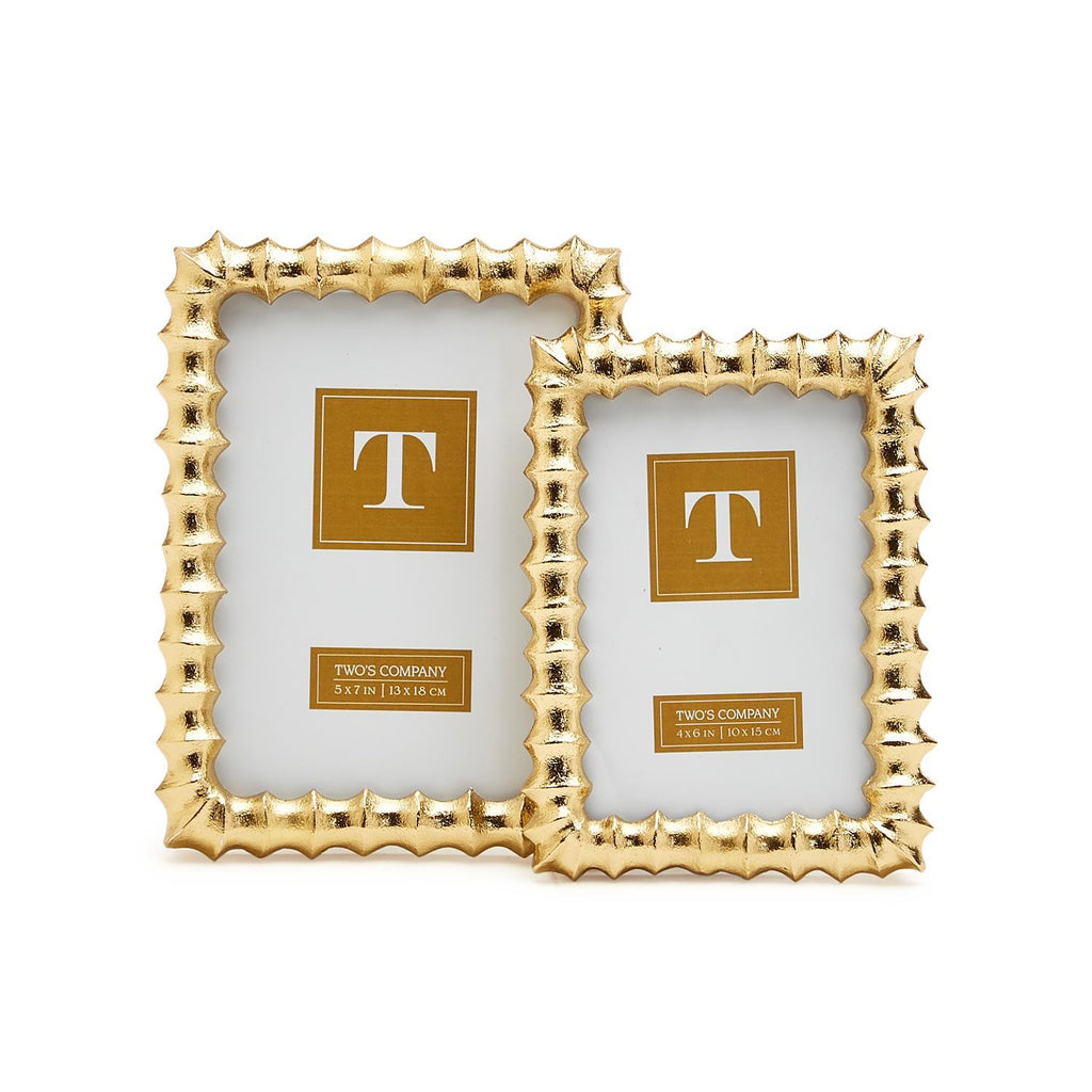 Gold Wave Photo Frame, Set of 2