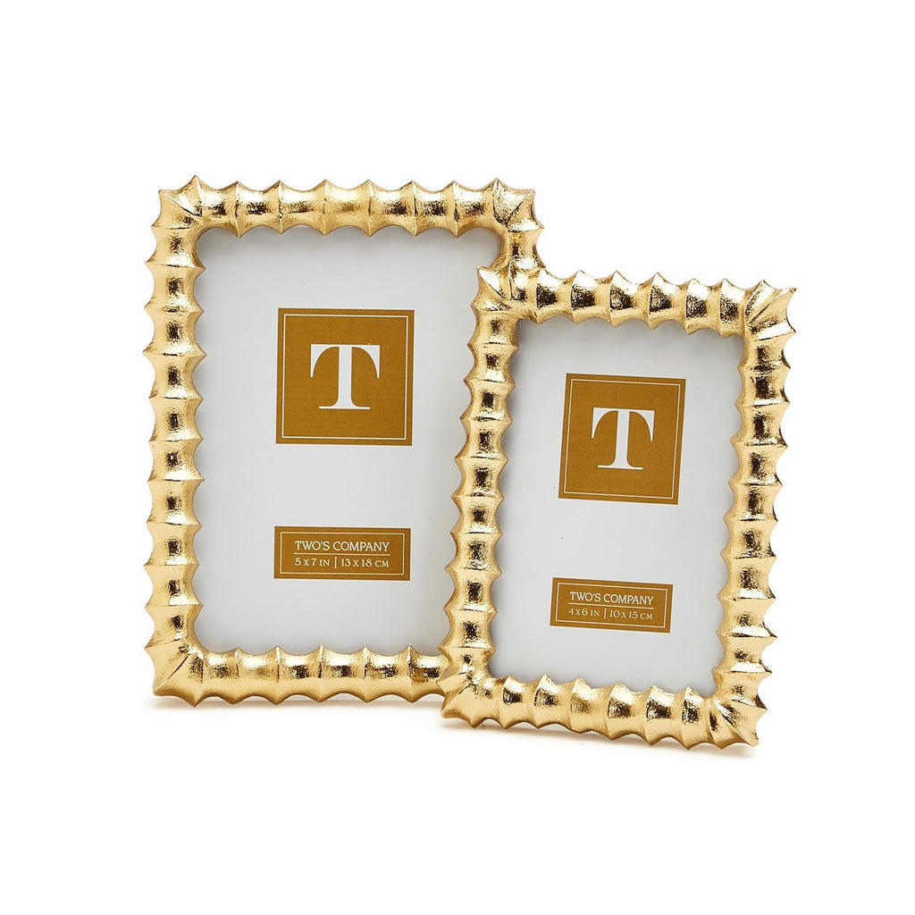 Gold Wave Photo Frame, Set of 2