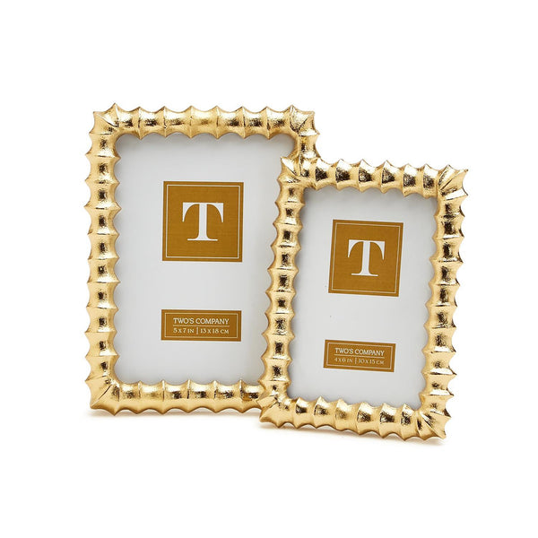 Two's Company Gold Wave Photo Frame, Set of 2