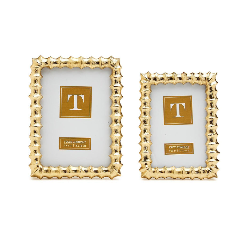 Gold Wave Photo Frame, Set of 2