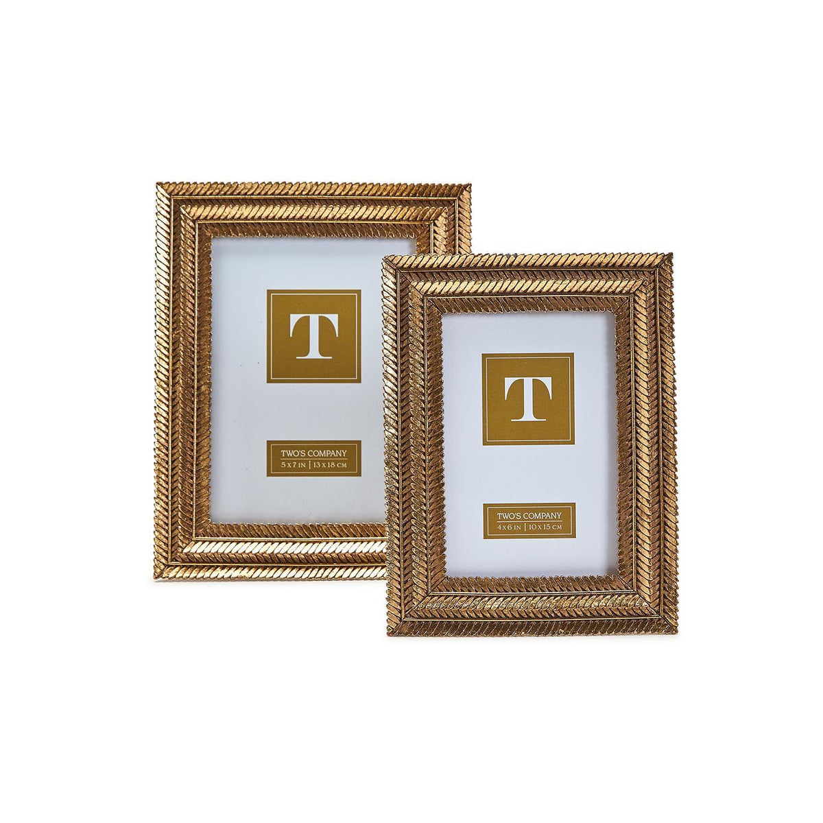 Gold Fern Photo Frame, Set of 2