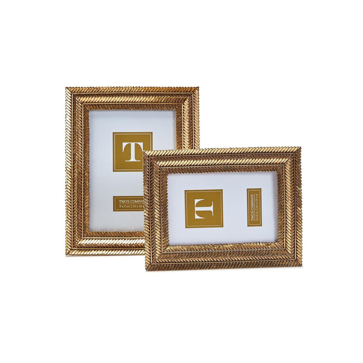 Gold Fern Photo Frame, Set of 2