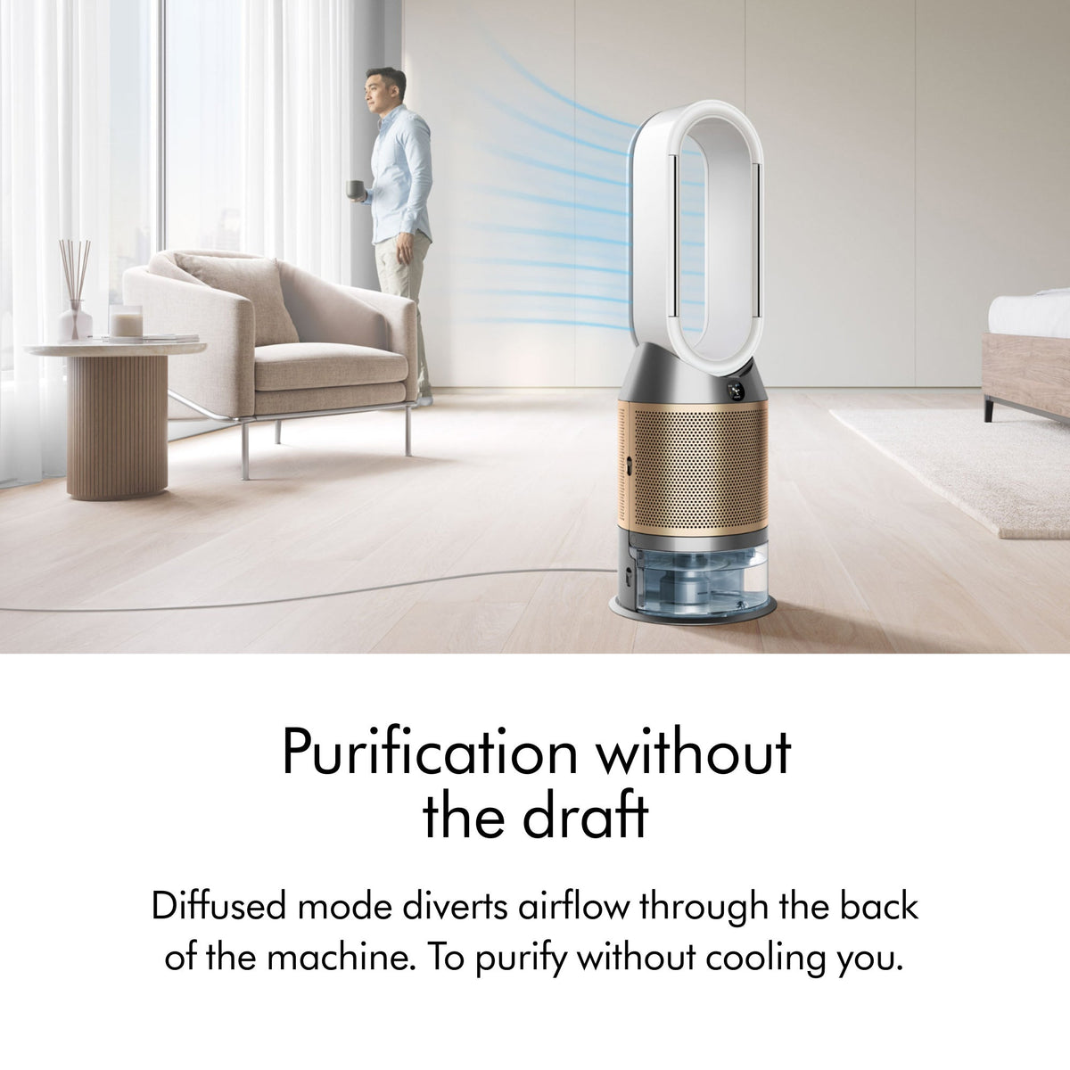 Purifier Humidify + Cool De-Nox PH2 in White & Gold
