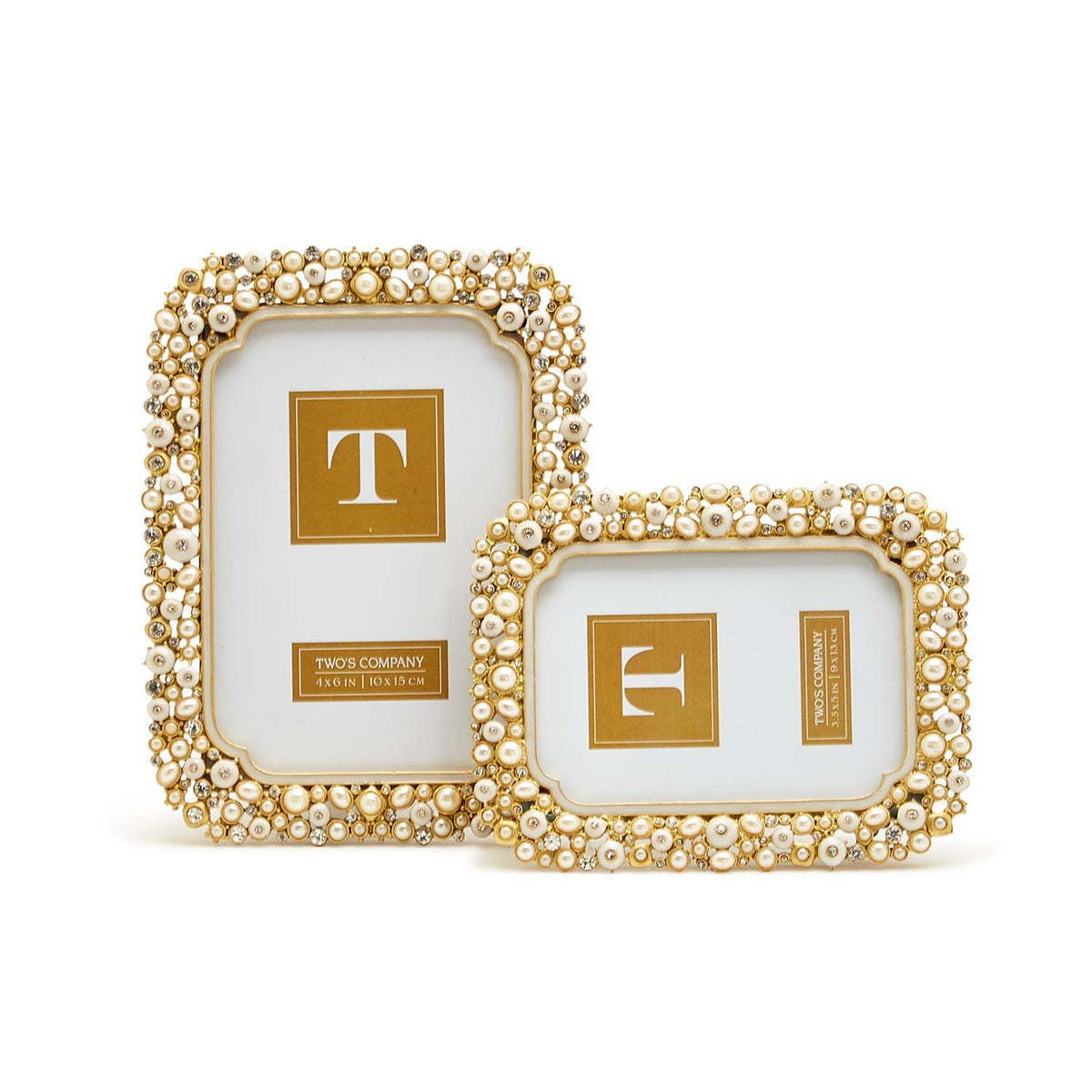 Pearl and Rhinestone Photo Frame, Set of 2