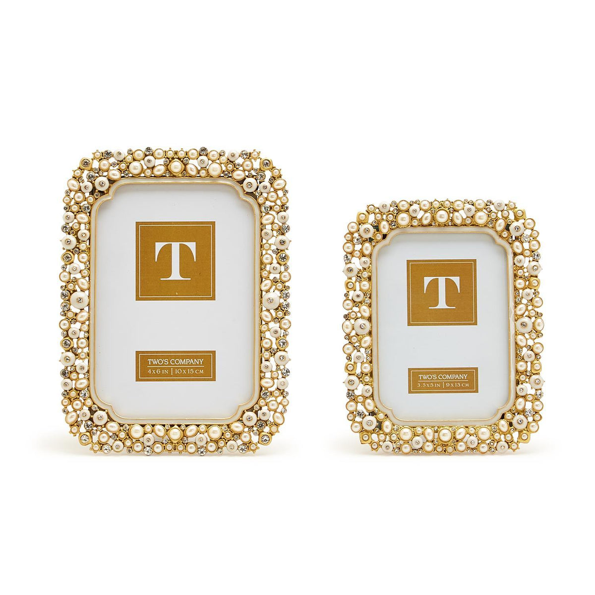 Pearl and Rhinestone Photo Frame, Set of 2