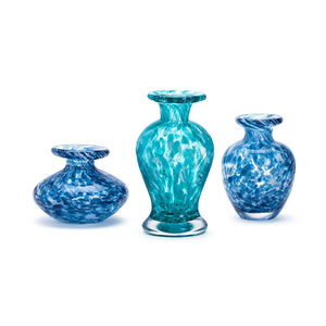 Blue Glass Bottle, Set of 3