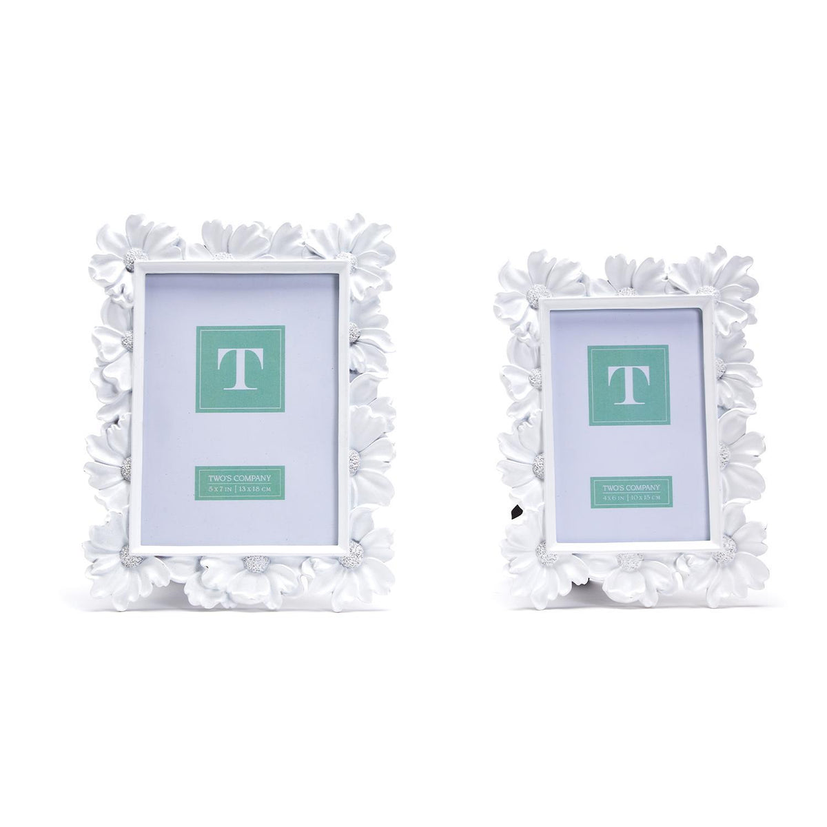 White Daisy Photo Frame, Set of 2