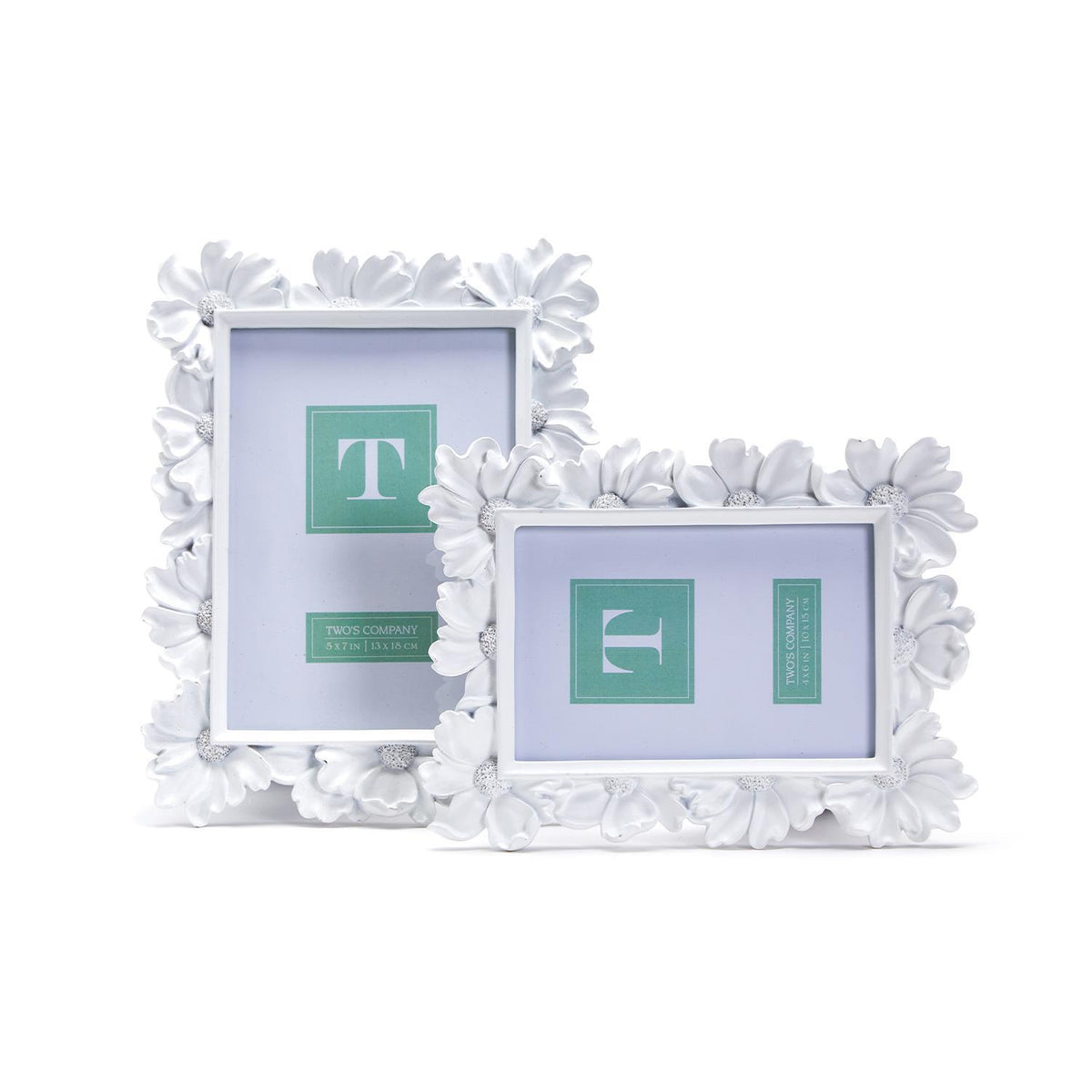 White Daisy Photo Frame, Set of 2