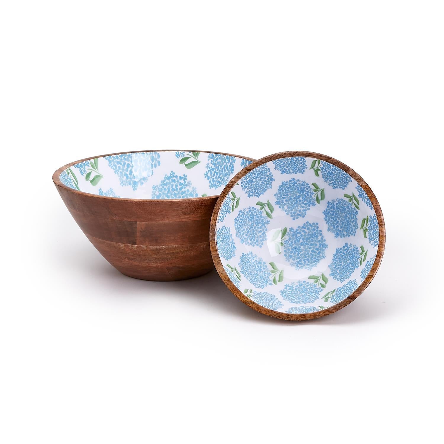 Hydrangea Hand-Crafted Wood Bowl