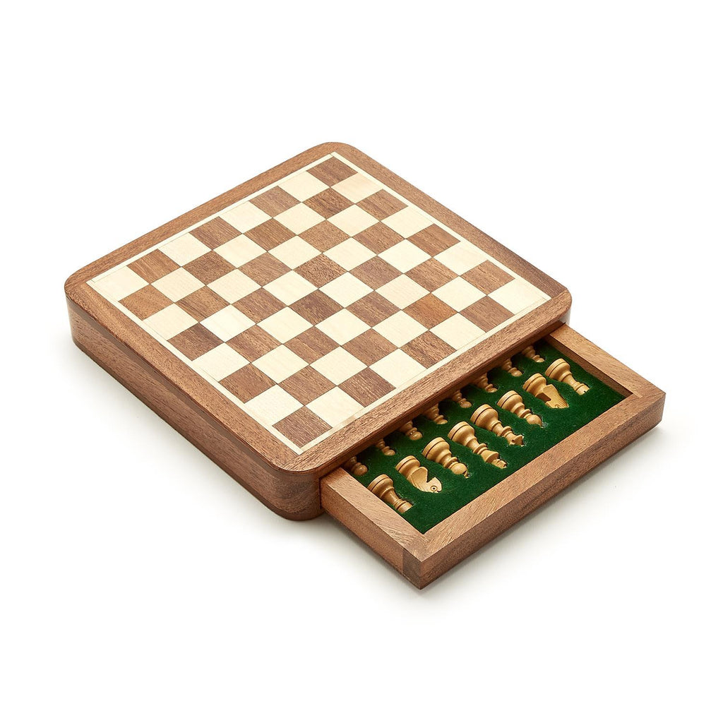 Magnetic Chess Set in Hand-Crafted Wooden Box