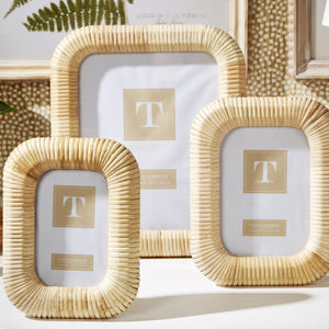 Woven Rattan Photo Frames, Set of 2