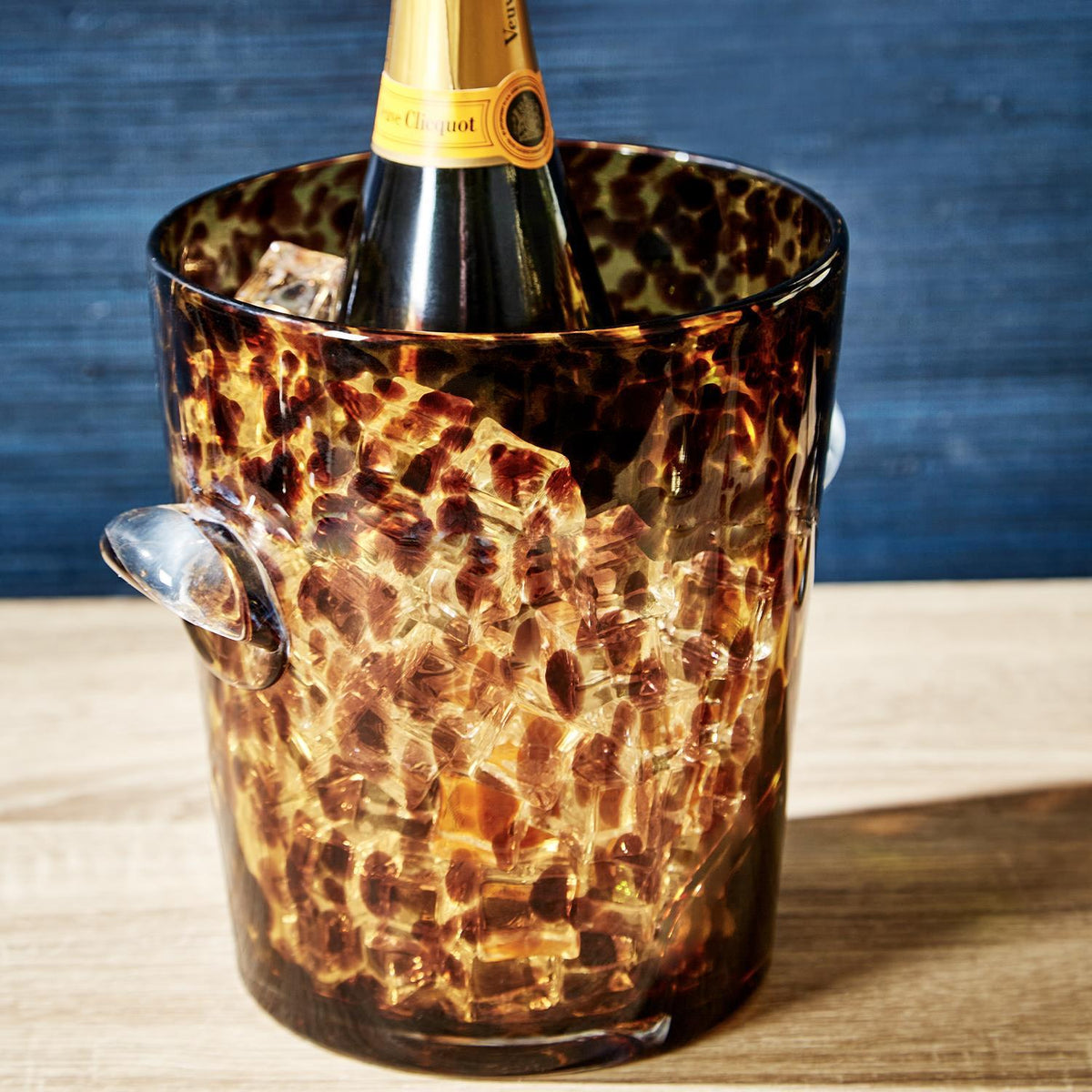 Glass Tortoise Print Ice Bucket