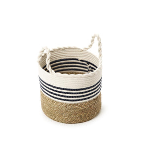 Circular Weave Baskets with Handles, Set of 3