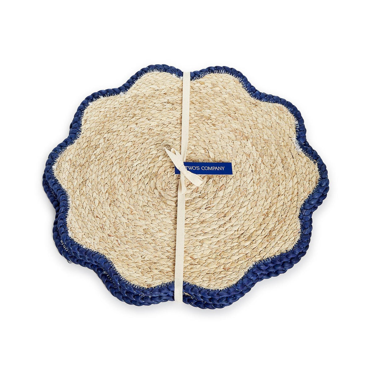 Handwoven Scalloped Edge Placemats, Set of 4