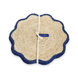Handwoven Scalloped Edge Placemats, Set of 4