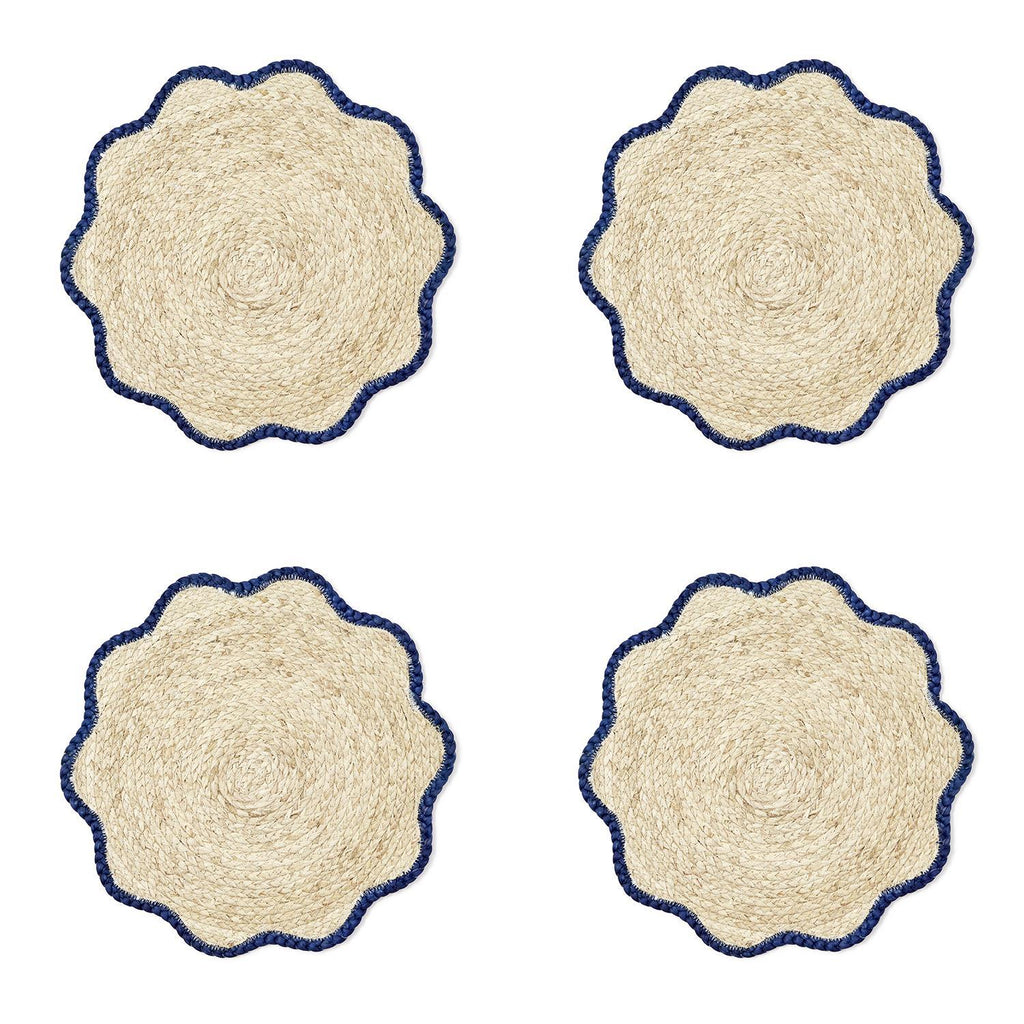 Handwoven Scalloped Edge Placemats, Set of 4