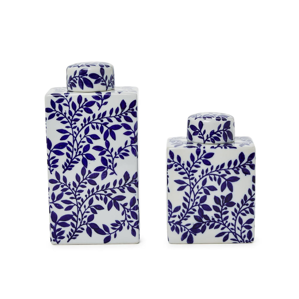 Blue and White Chinoiserie Tea Jars, Set of 2