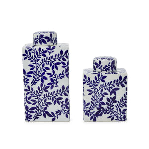 Blue and White Chinoiserie Tea Jars, Set of 2