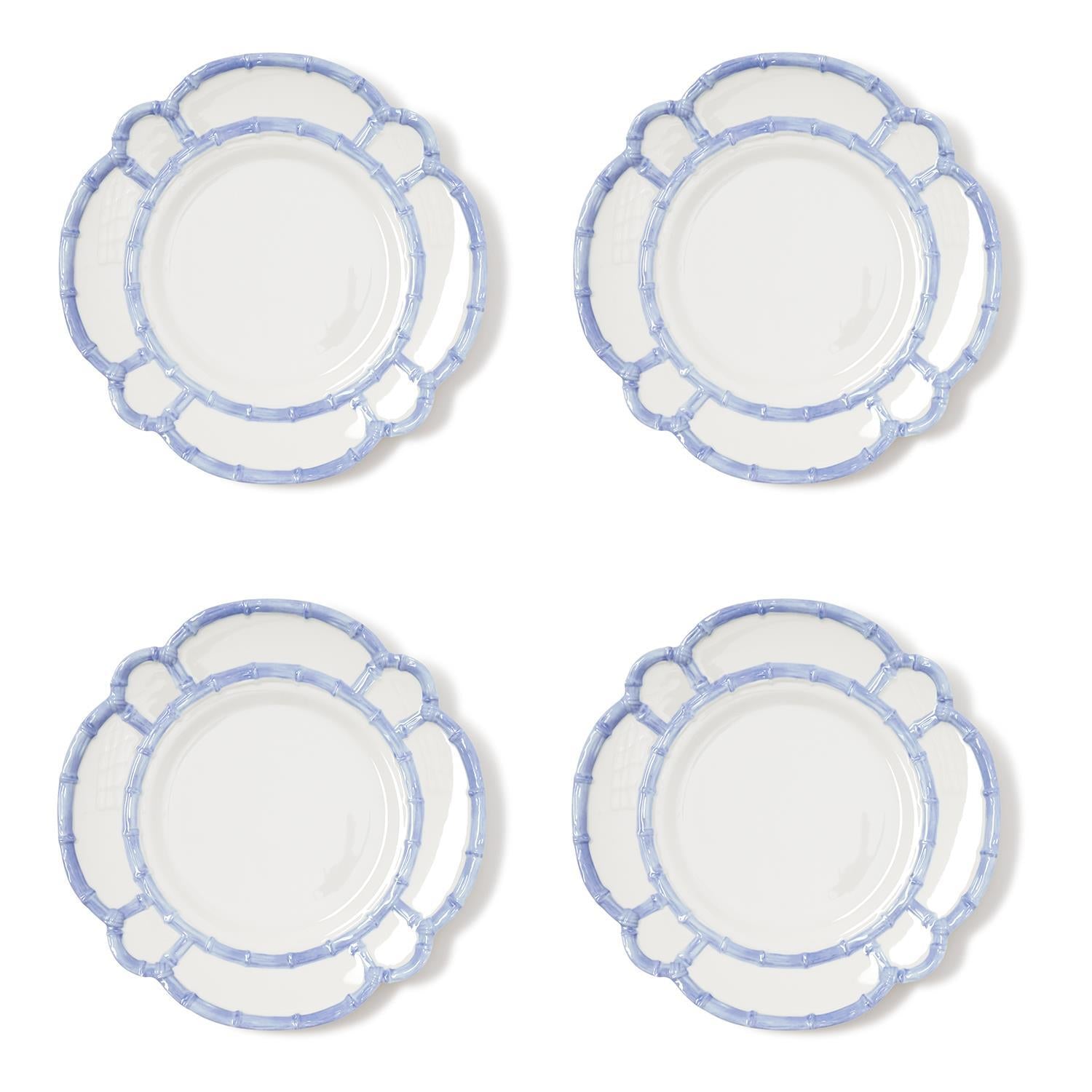 French Blue Bamboo Touch Dinner Plate, Set of 4