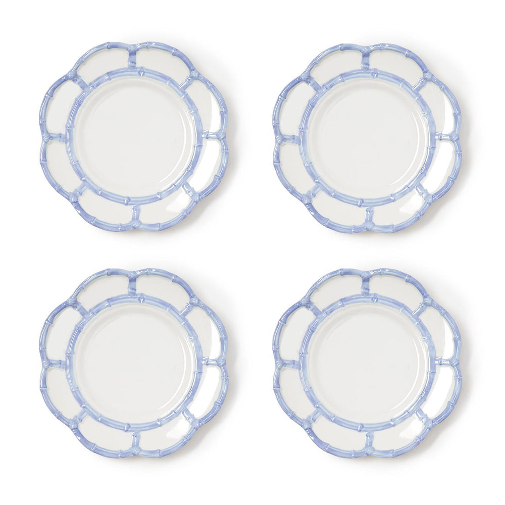 French Blue Bamboo Touch Salad & Dessert Plate, Set of 4