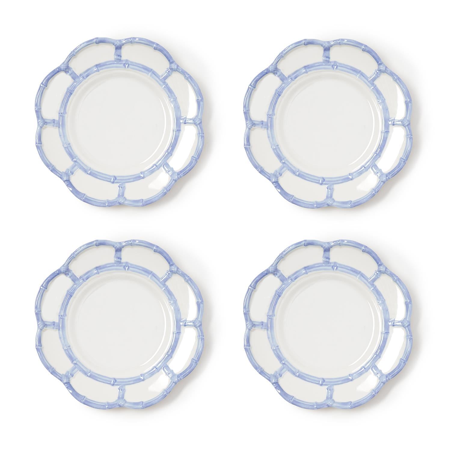 French Blue Bamboo Touch Salad & Dessert Plate, Set of 4