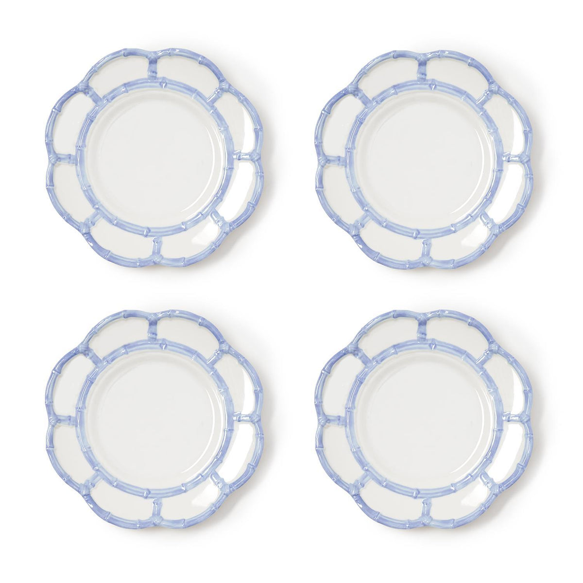 French Blue Bamboo Touch Salad & Dessert Plate, Set of 4