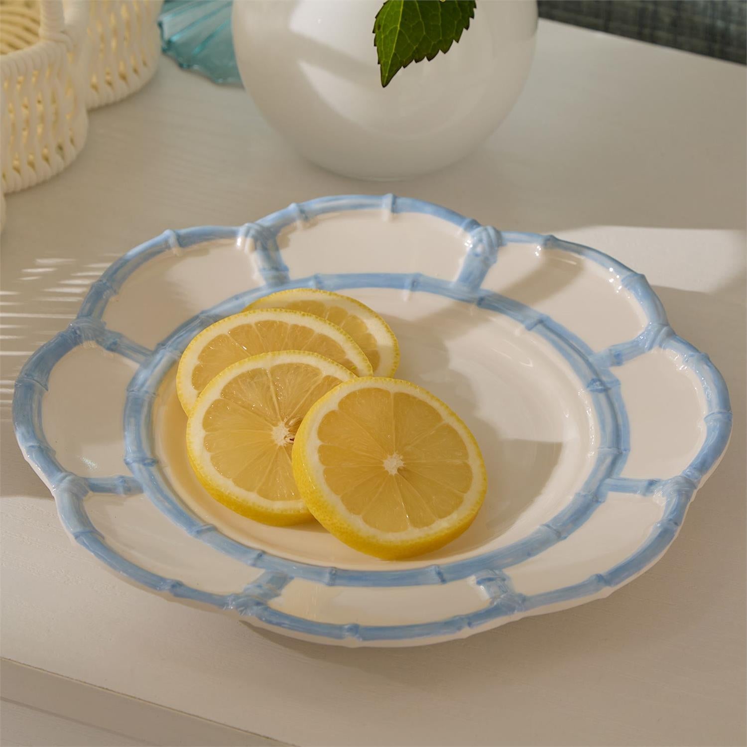 French Blue Bamboo Touch Salad & Dessert Plate, Set of 4
