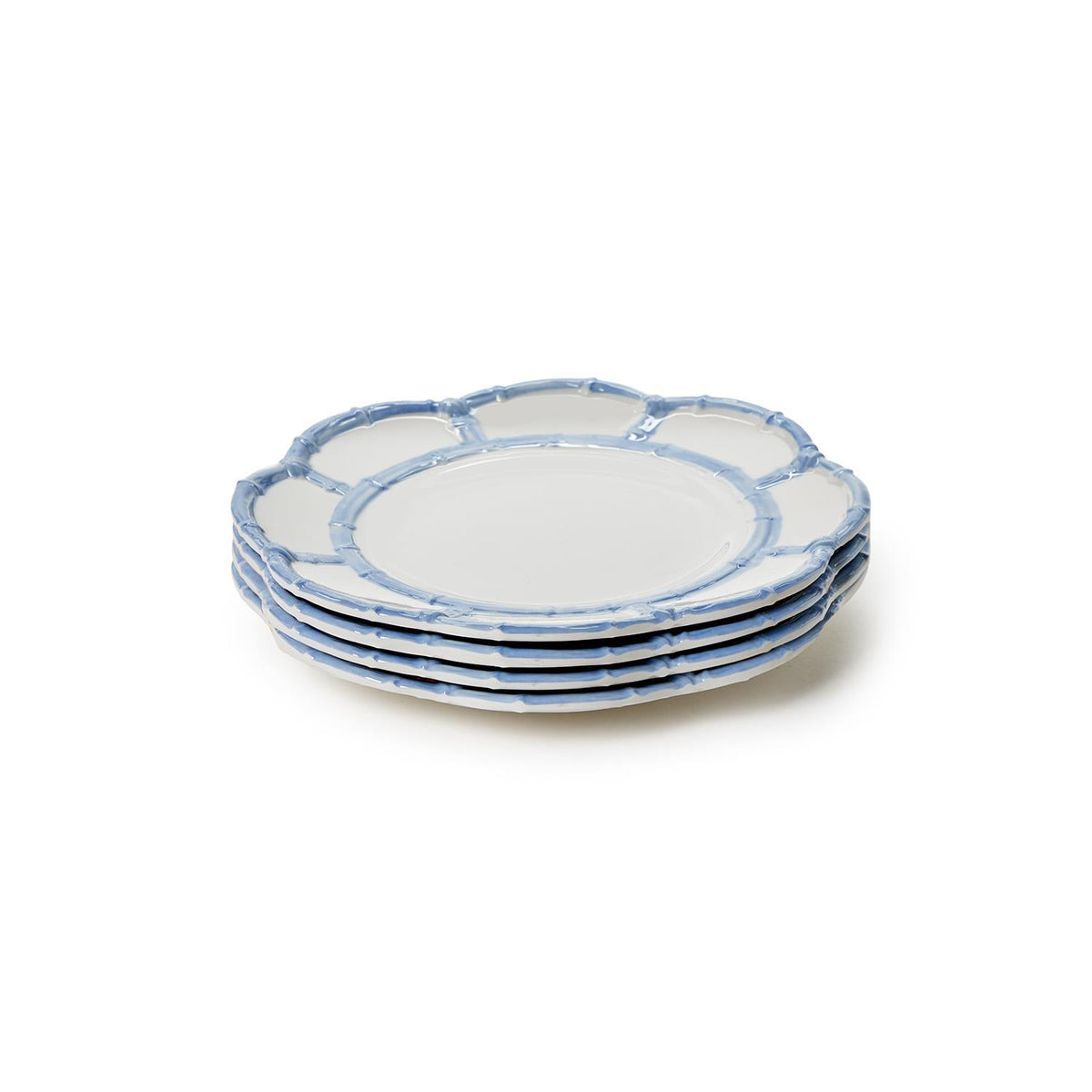 French Blue Bamboo Touch Salad & Dessert Plate, Set of 4